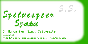 szilveszter szapu business card